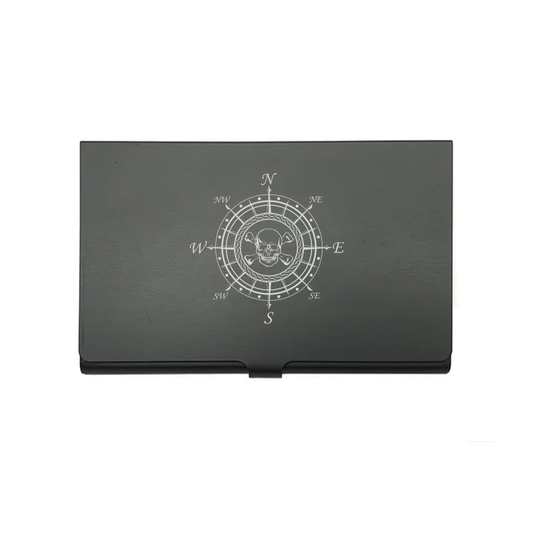 Skull Compass card Holder digital engraving mockup / engraving preview