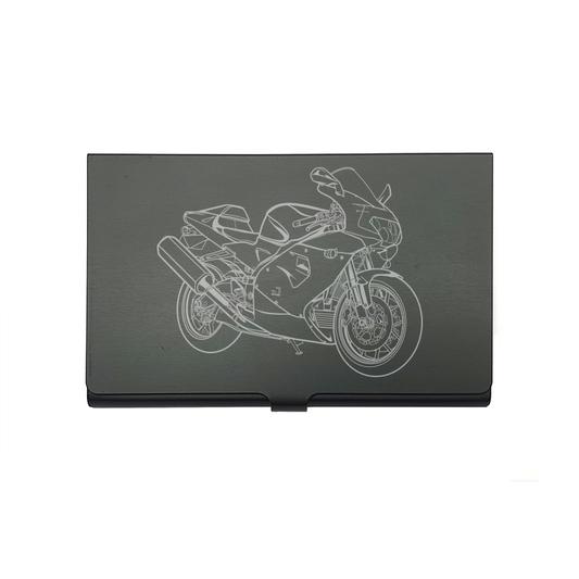 Apri rsv mille motorcycle card Holder digital engraving mockup / engraving preview
