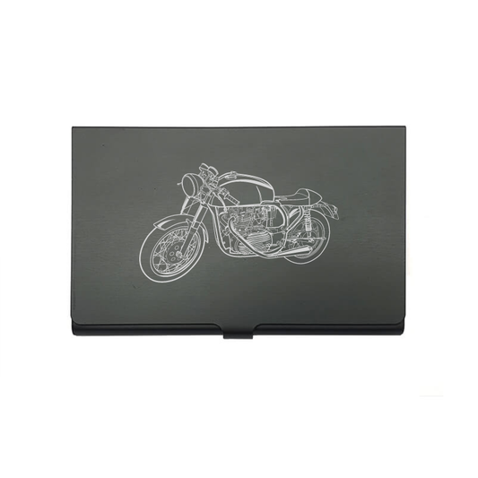 Cafe Racer motorcycle card Holder digital engraving mockup / engraving preview