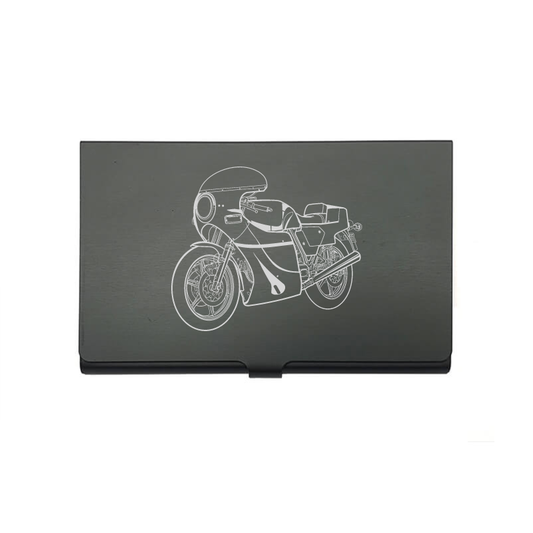 Duc Mike Hailwood motorcycle card Holder digital engraving mockup / engraving preview