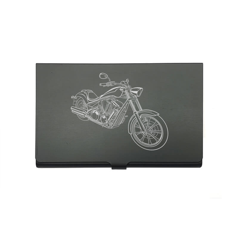 Hon Fury motorcycle card Holder digital engraving mockup / engraving preview