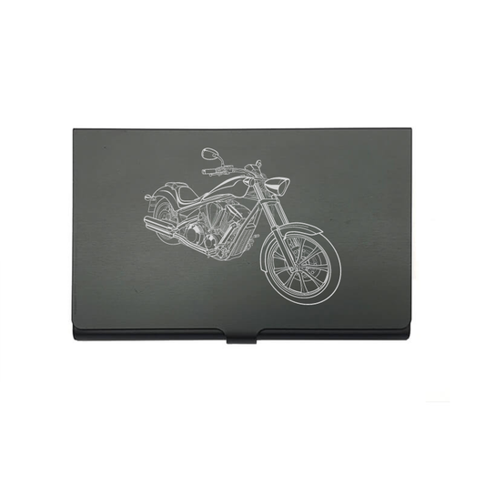 Hon Fury motorcycle card Holder digital engraving mockup / engraving preview