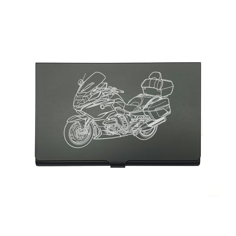 BM K1600GT motorcycle card Holder digital engraving mockup / engraving preview