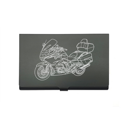 BM K1600GT motorcycle card Holder digital engraving mockup / engraving preview