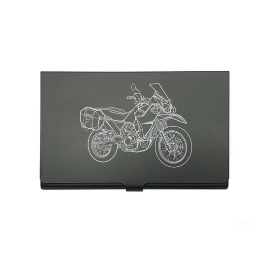 Kaw KLR650 motorcycle card Holder digital engraving mockup / engraving preview
