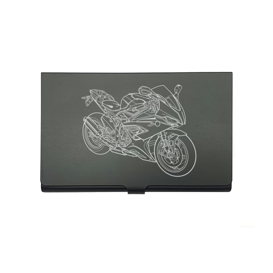BM S1000RR motorcycle card Holder digital engraving mockup / engraving preview