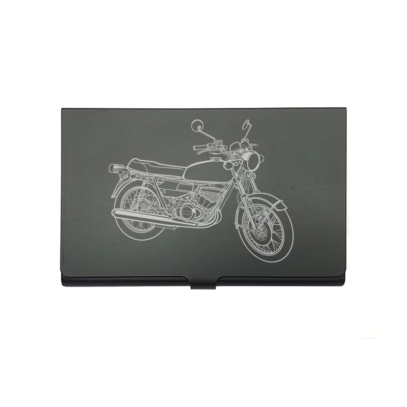 Suz GT250 motorcycle card Holder digital engraving mockup / engraving preview