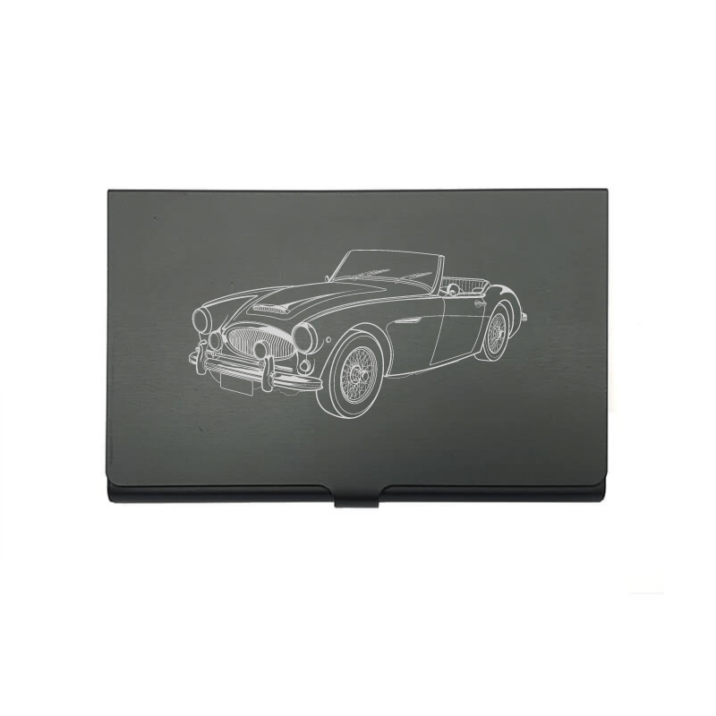 Austin Healey 3000 car card Holder digital engraving mockup / engraving preview