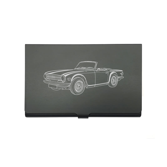 tr6 car card holder –  digital engraving mockup / engraving preview