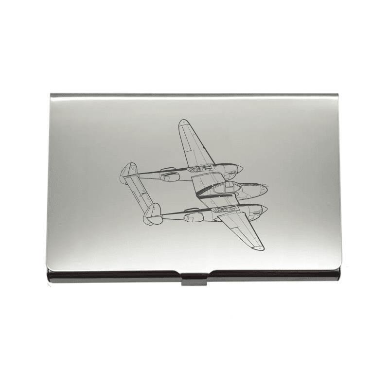 P38 Lightning Aircraft Business Credit Card Holder | Giftware Engraved