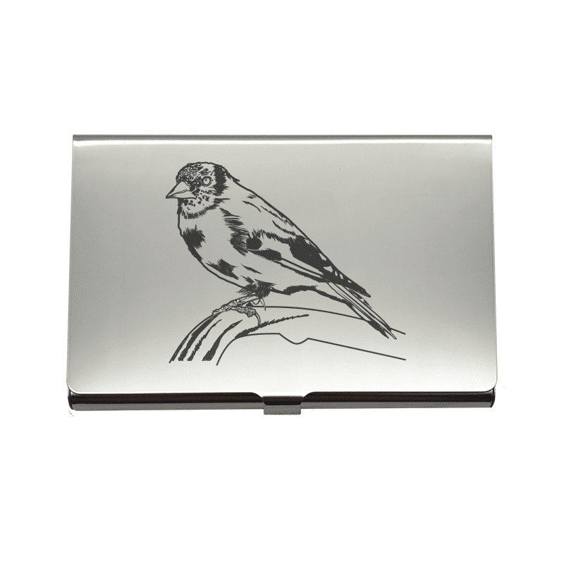 Goldfinch Bird Business Credit Card Holder | Giftware Engraved