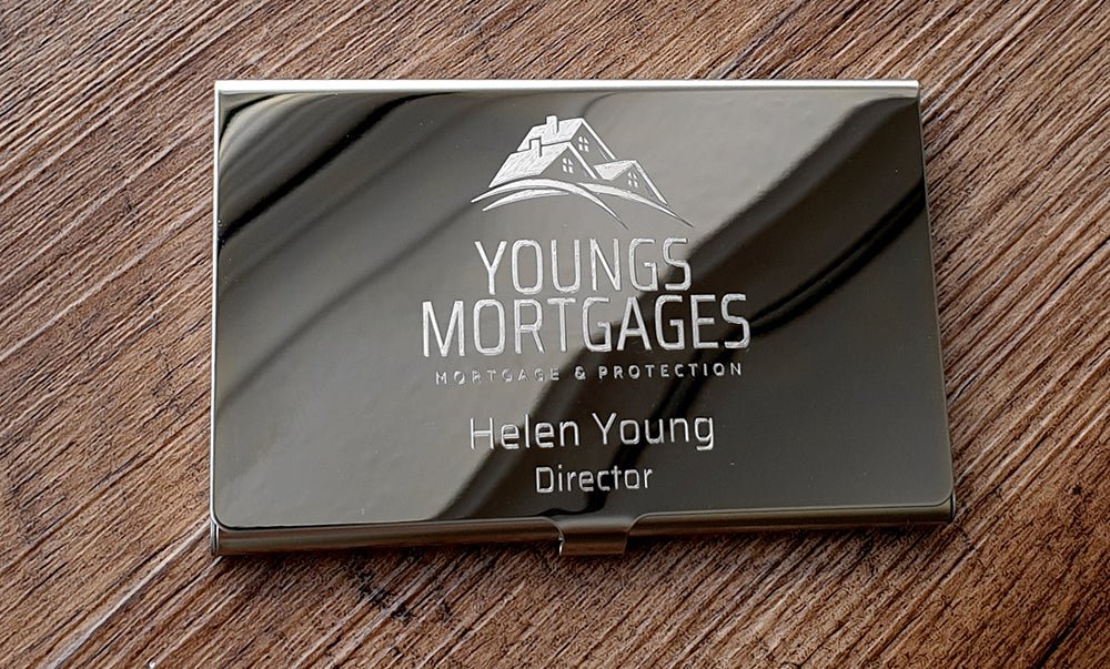 Personalised Steel Business Card Holder | Giftware Engraved