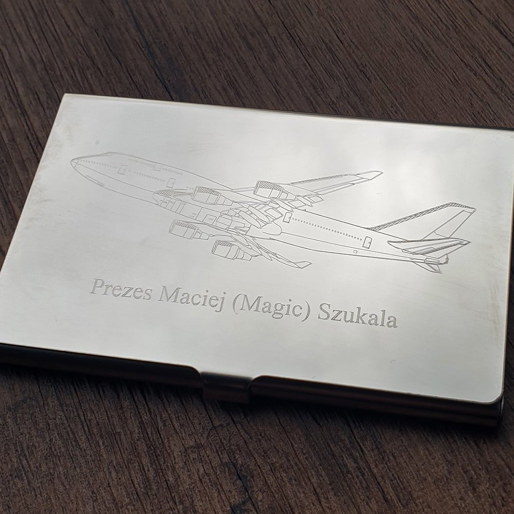 Boeing 747 Aircraft Business Credit Card Holder | Giftware Engraved
