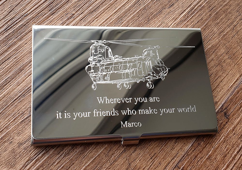Chinook Helicopter Business Credit Card Holder | Giftware Engraved