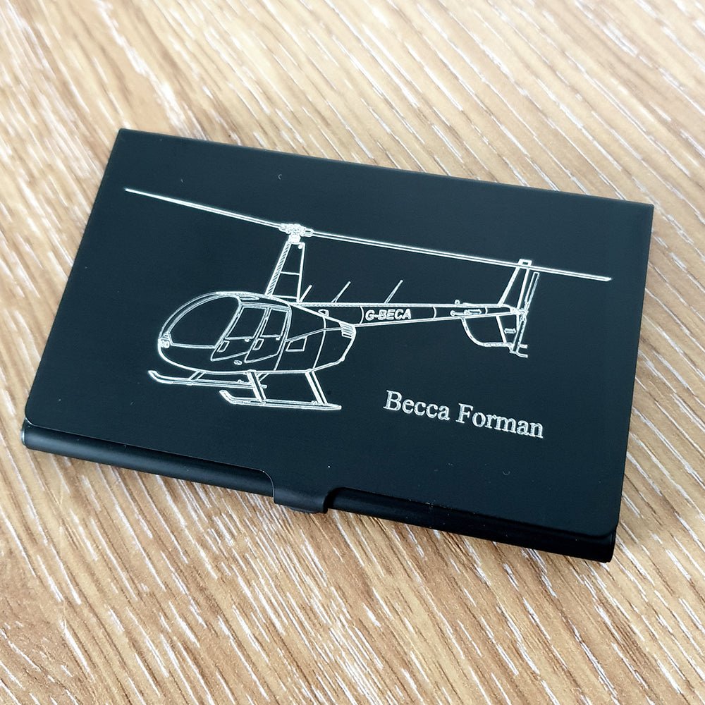 Robinson R44 Helicopter Business Credit Card Holder | Giftware Engraved