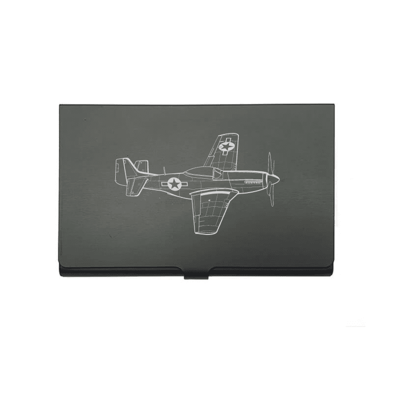 P51 Mustang Aircraft Business Credit Card Holder | Giftware Engraved