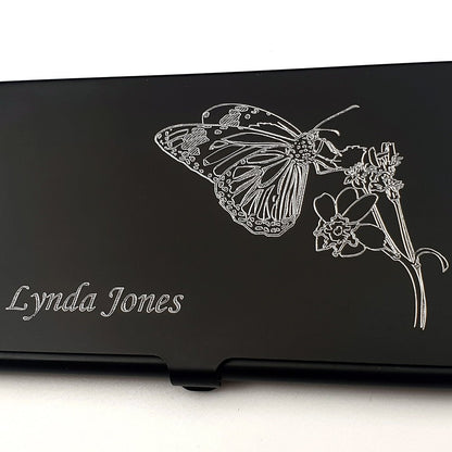 Butterfly & Plant Business Credit Card Holder | Giftware Engraved