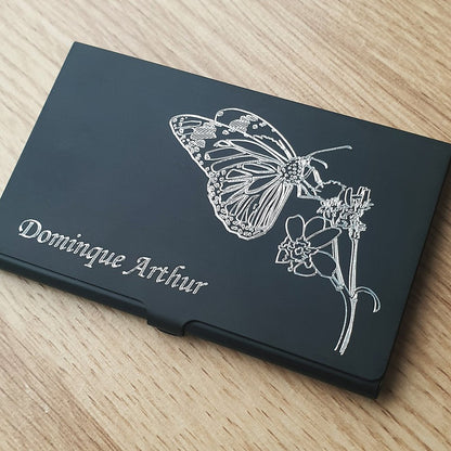 Butterfly & Plant Business Credit Card Holder | Giftware Engraved