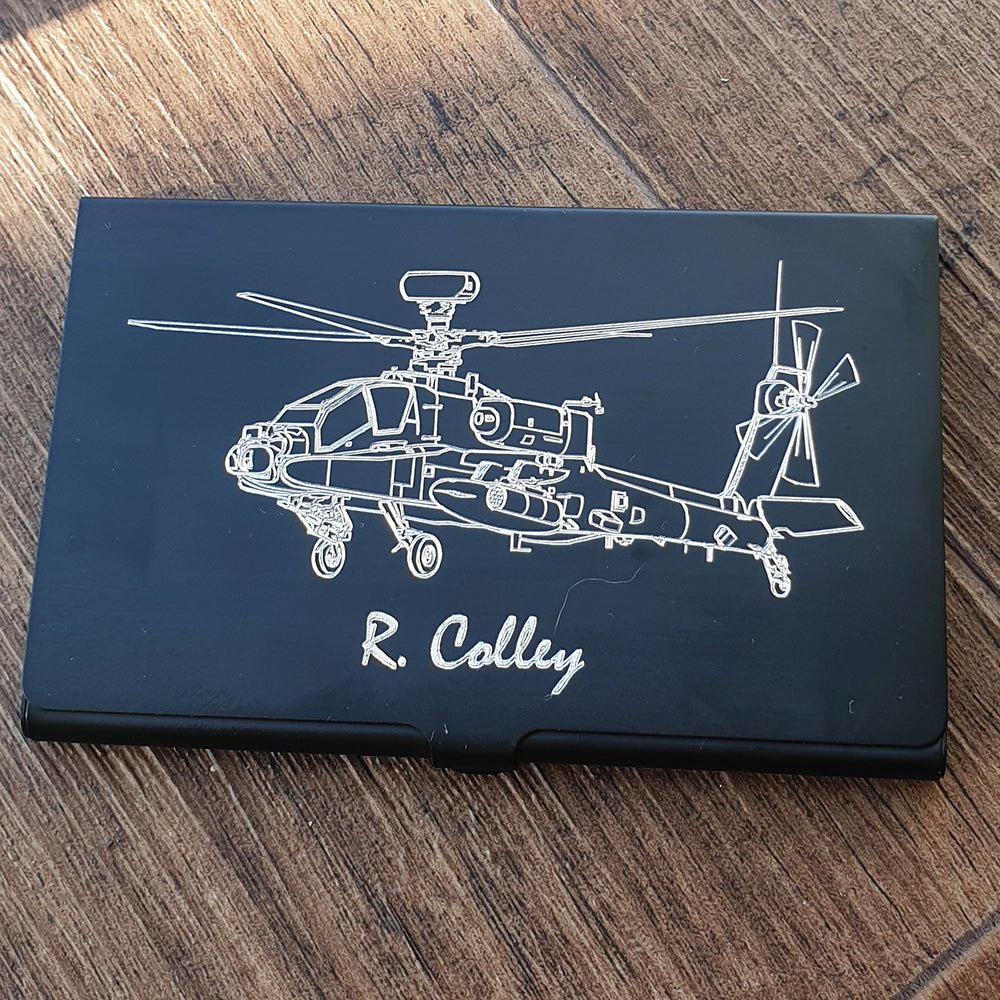 Apache Helicopter Business Credit Card Holder | Giftware Engraved