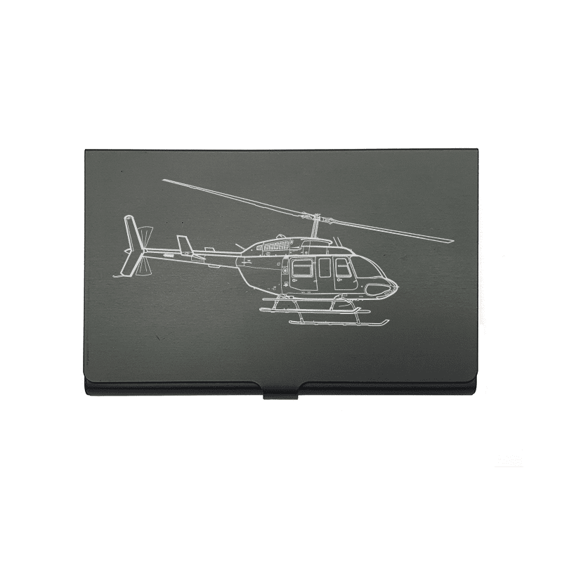 Bell 206 Long Ranger Helicopter Business Credit Card Holder | Giftware Engraved