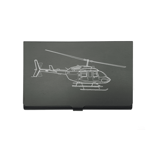 Bell 206 Long Ranger Helicopter Business Credit Card Holder | Giftware Engraved
