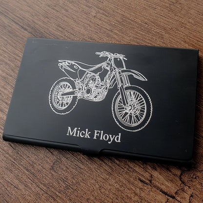 Dirt Bike Motorcycle Business Credit Card Holder | Giftware Engraved
