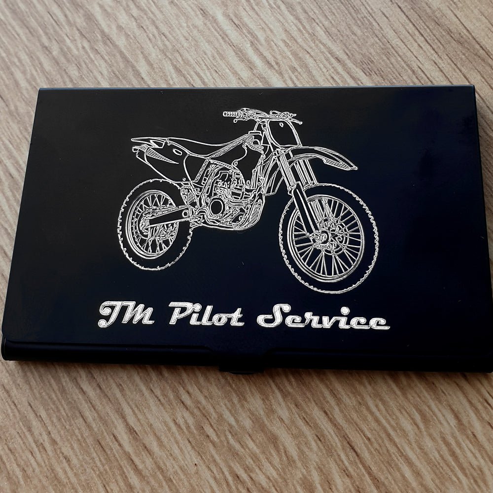 Dirt Bike Motorcycle Business Credit Card Holder | Giftware Engraved