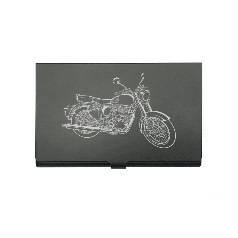Royal Enfield Classic 500 Motorcycle Business Credit Card Holder | Giftware Engraved