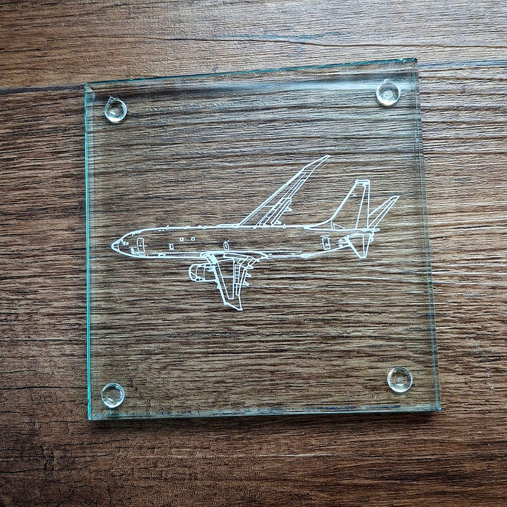 Boeing P8 Poseidon Aircraft engraved on a Square glass coaster