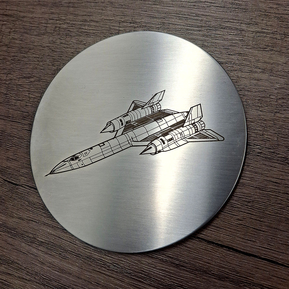 Engraved Drinks Coasters – Lockheed SR71 Blackbird Aircraft Design Range
