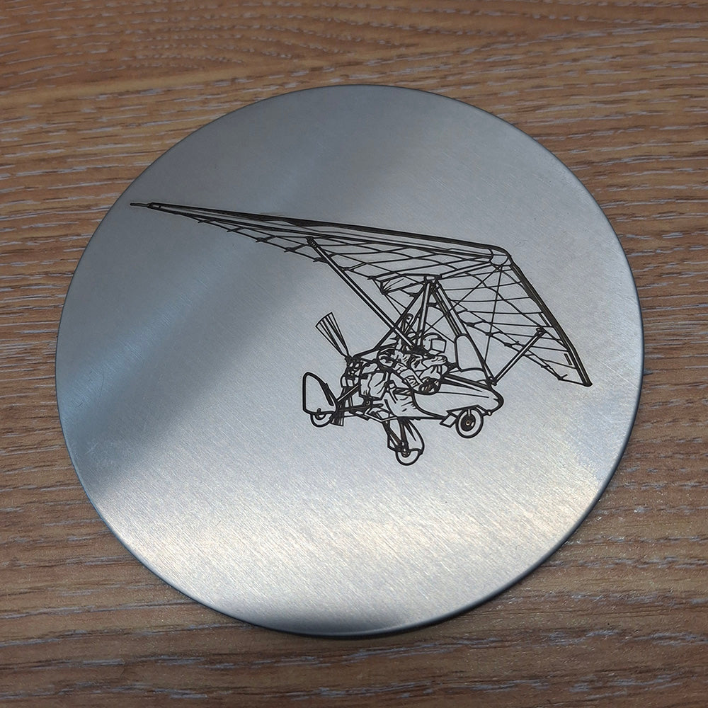 Our Pegasus microlight trike round drinks coaster