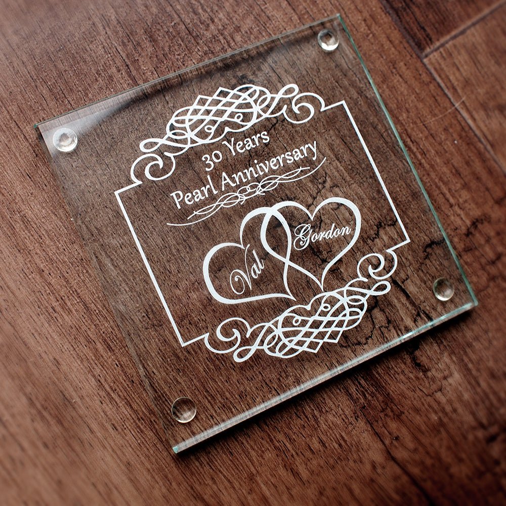 Personalised Square Glass Drinks Coaster - 100 x 100mm | Giftware Engraved