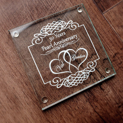 Personalised Square Glass Drinks Coaster - 100 x 100mm | Giftware Engraved