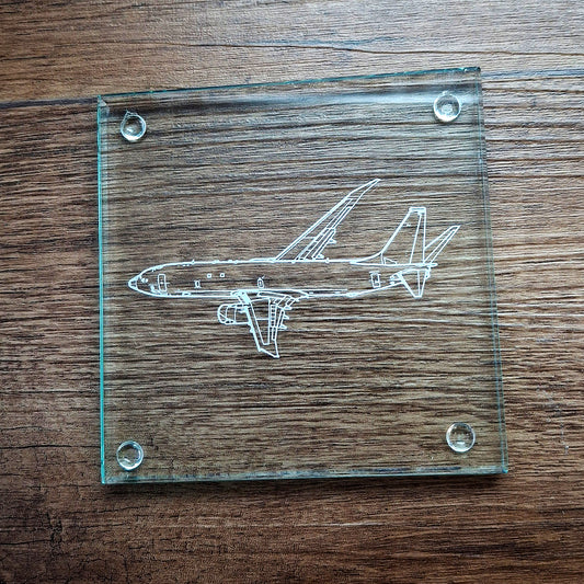 Boeing Poseidon P8 Aircraft Glass Coaster with Studs | Giftware Engraved