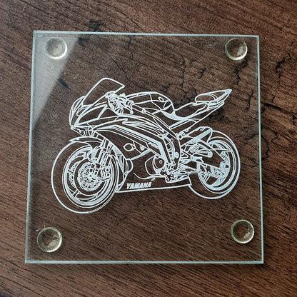  Yam R6 Bespoke Artwork on Square Glass Coaster | Giftware Engraved