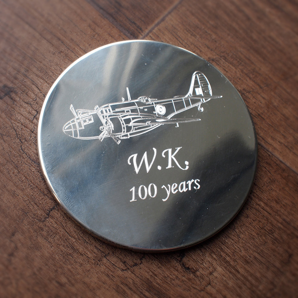 Martin Baltimore Aircraft Engraved on Pewter Coaster | Giftware Engraved