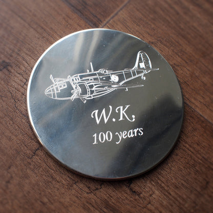 Martin Baltimore Aircraft Engraved on Pewter Coaster | Giftware Engraved