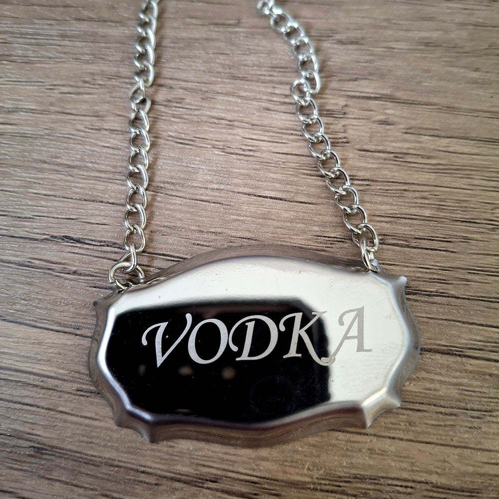Personalised Steel Decanter Wine Bottle Label Tag