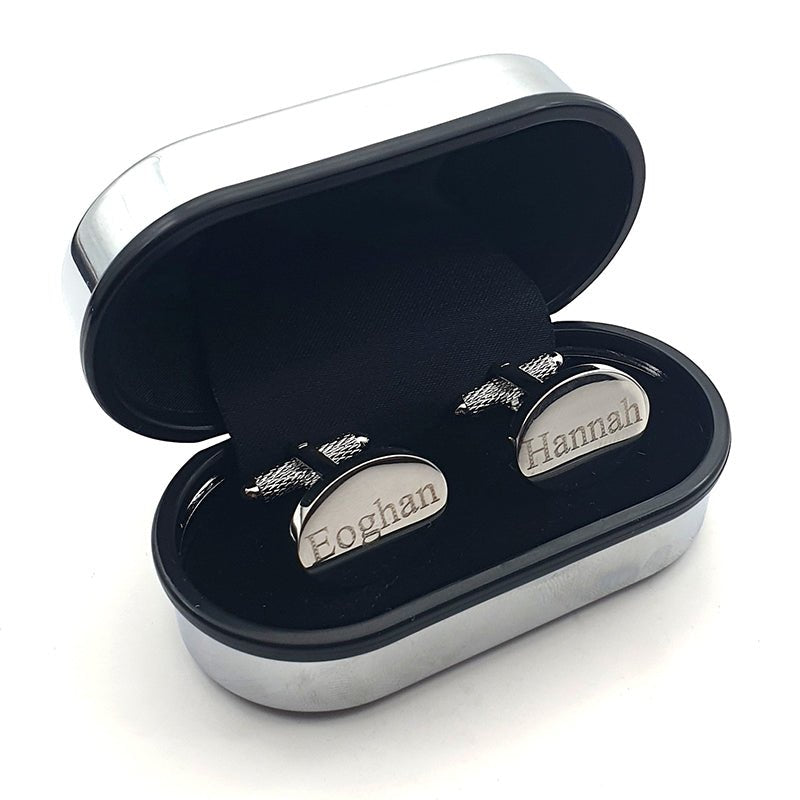 Personalised Rectangular Cufflinks -  Smart Office Wedding Suit Dresswear - Choice of Colours | Giftware Engraved