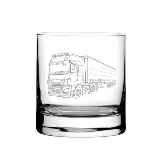 Illustration of HGV Lorry Tumbler Glass | Giftware Engraved