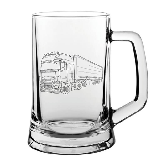 HGV Lorry Glass Tankard – digital engraving mockup / engraving