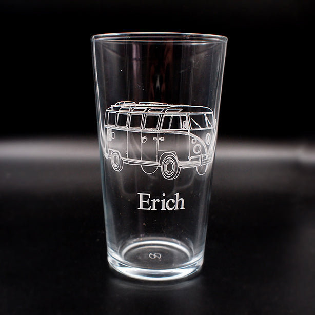 Hippy Campervan artwork engraved with Erich engraved underneath