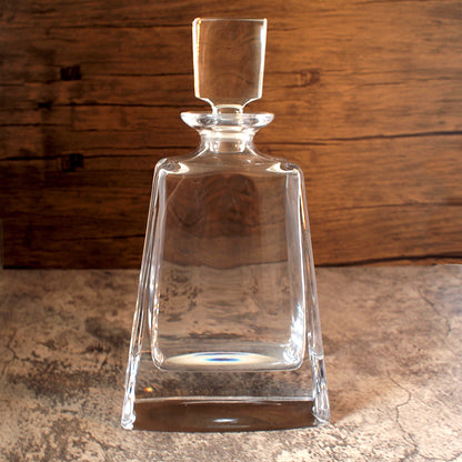 tall boston spirits decanter with stopper shown from the front