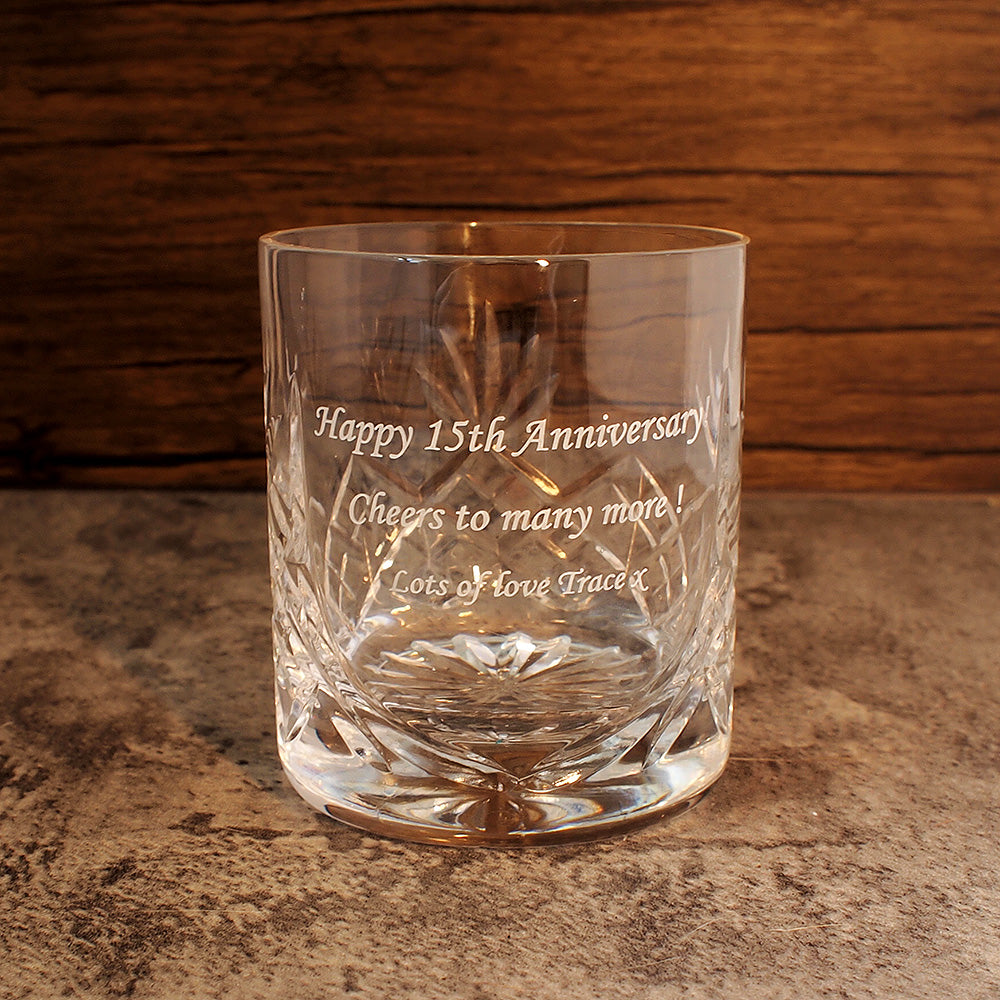 Hand Cut Blenheim tumbler with engraving