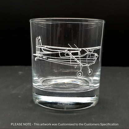 A Customised Cessna 180 aircraft artwork on a classic straight sided drinks tumbler.