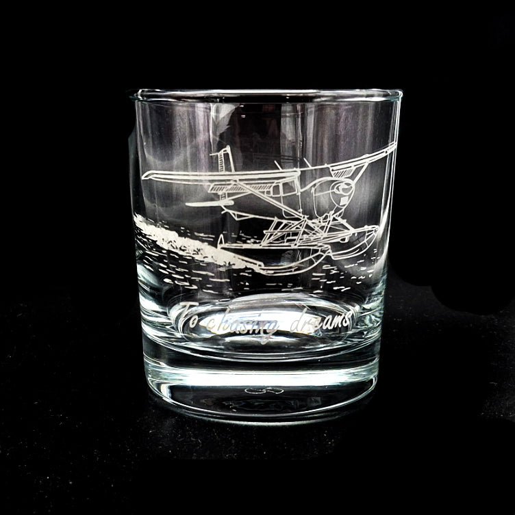 Our Cessna Seaplane design Engraved on Classic Glass Tumbler