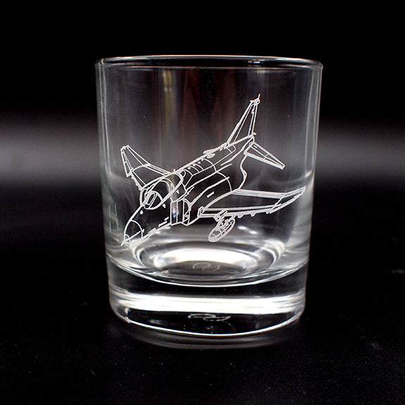 F4 Phantom aircraft on a Plain glass tumbler,