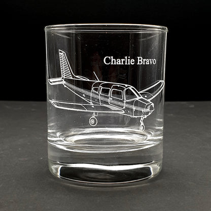 Piper PA28 Aircraft design engraved on classic tumbler with the text above 'Charlie Bravo'