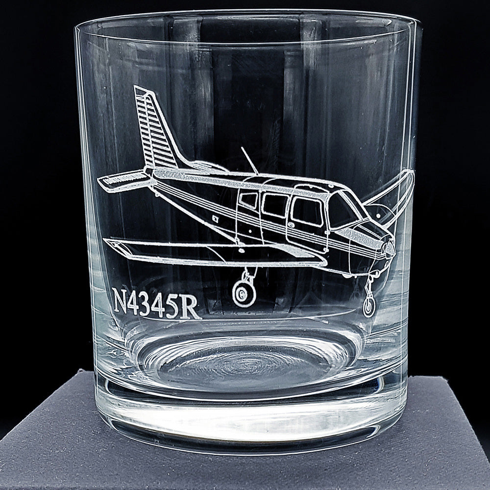 Piper PA28 Aircraft engraved on a personalised Glass tumbler