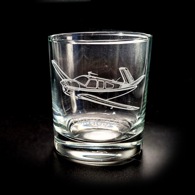 V tail Bonanza Aircraft Tumbler glass